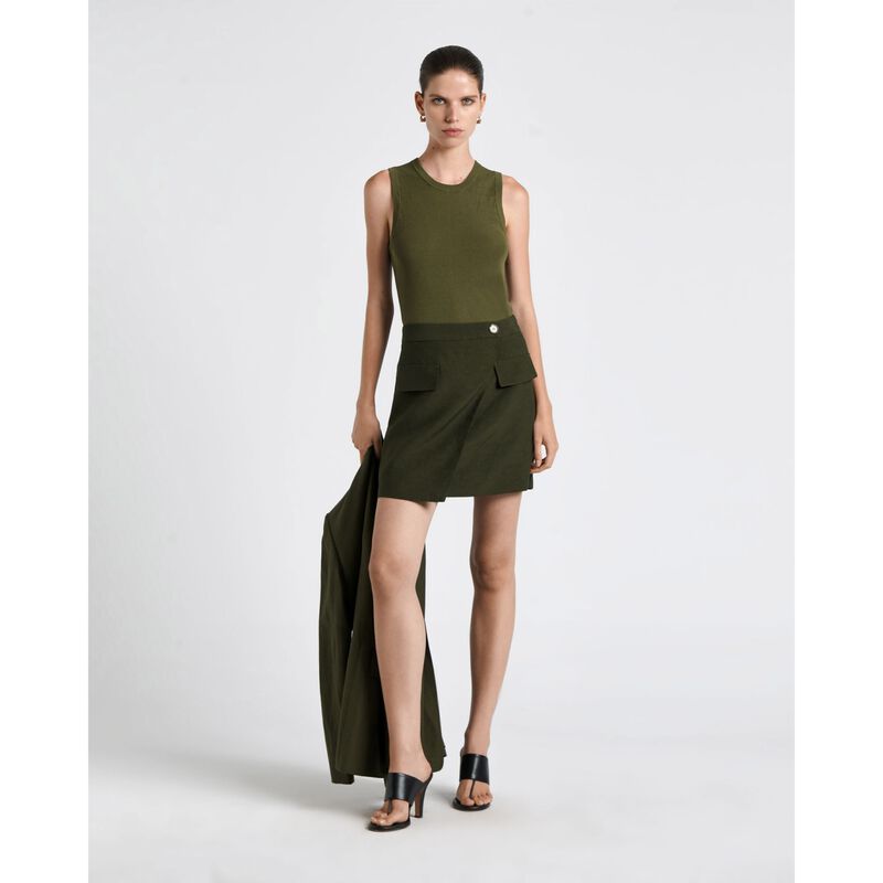 Cue Viscose Blend Wrap Mini Skirt image number 3